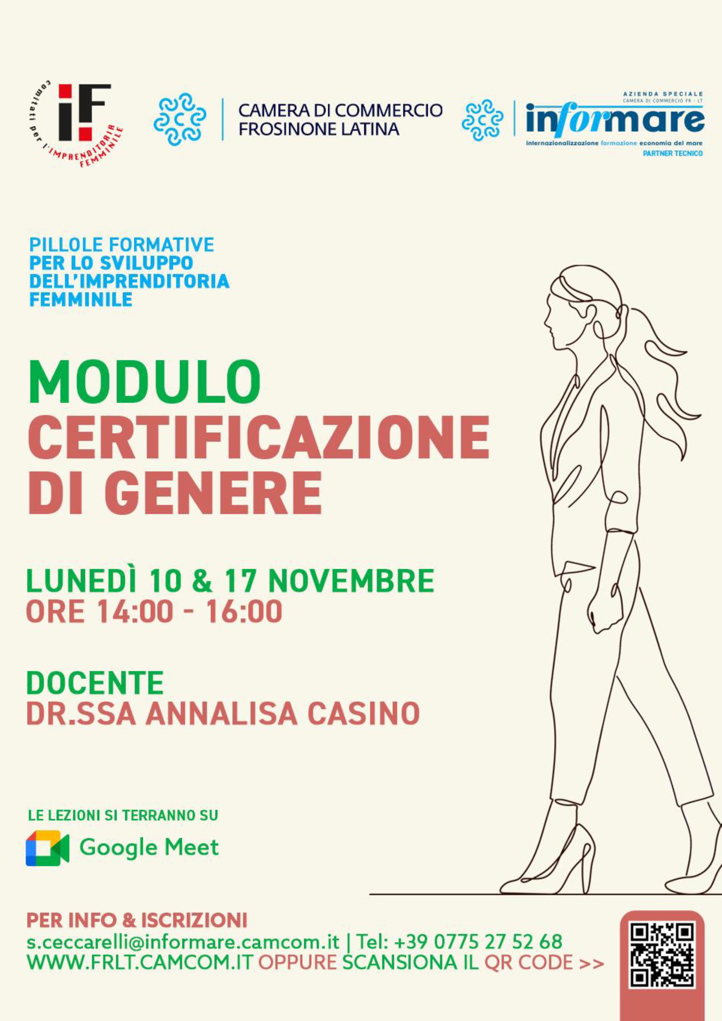 Locandina Modulo certificazione di genere
